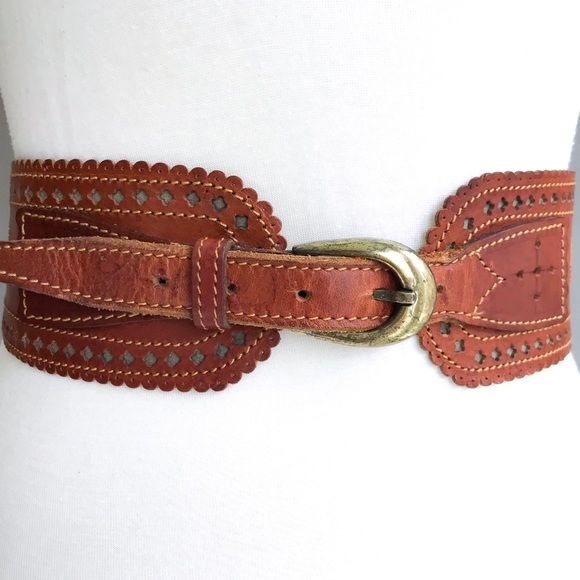 wide leather waist belt